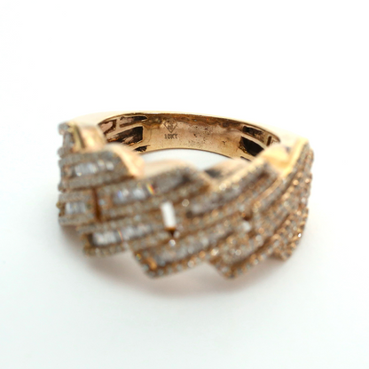 Inel cu Diamante din Aur Galben 10k