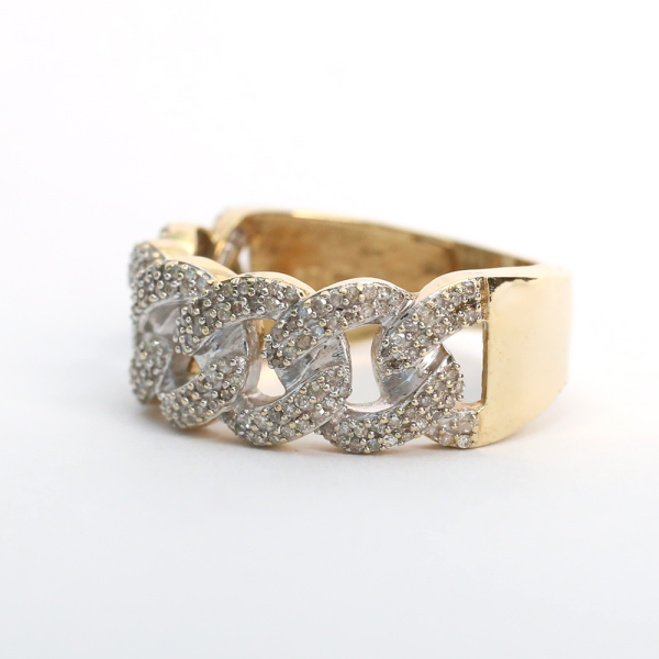 Inel cu Diamante din Aur Galben 10k