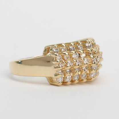 Inel cu Diamante din Aur Galben 14k