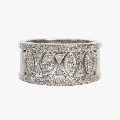 Inel cu Diamante din Aur Alb 14k