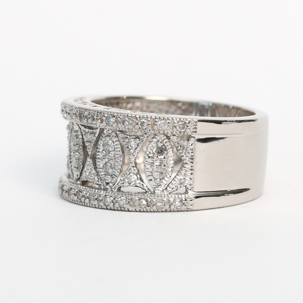 Inel cu Diamante din Aur Alb 14k