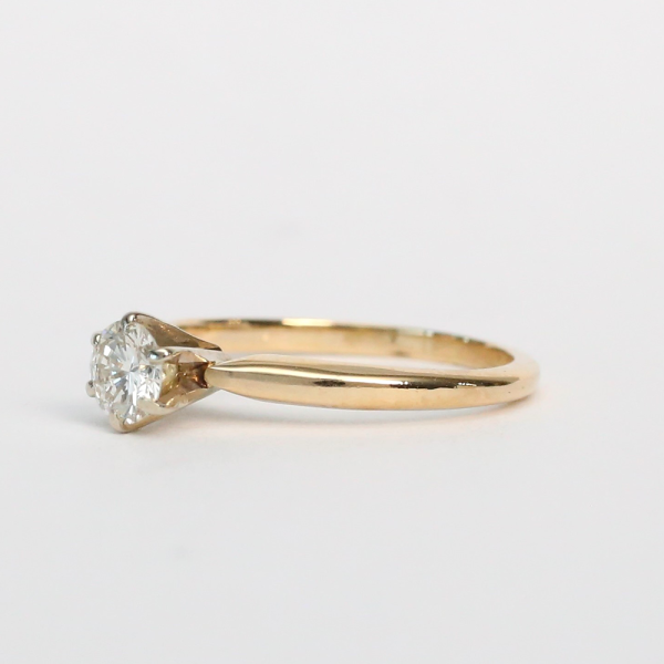 Inel Logodnă cu Diamante din Aur Galben 14k