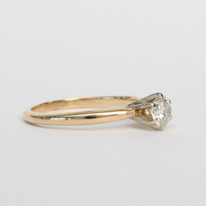 Inel Logodnă cu Diamante din Aur Galben 14k