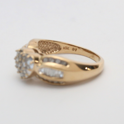 Inel Inimă cu Diamante din Aur Galben 14k