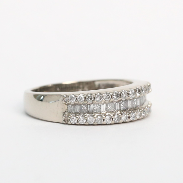 Inel cu Diamante din Aur Alb 14k