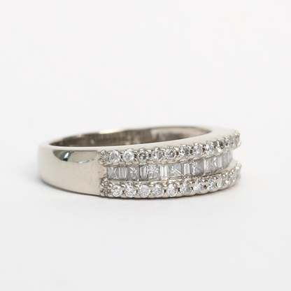 Inel cu Diamante din Aur Alb 14k