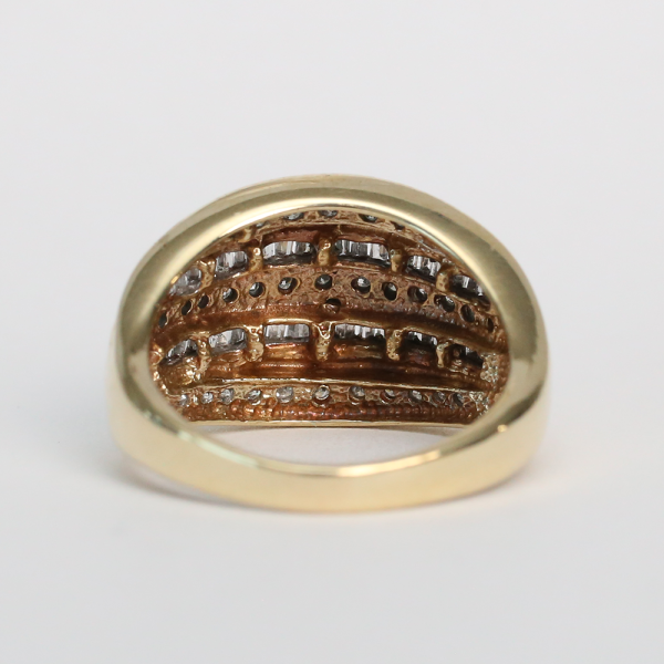 Inel Dom cu Diamante din Aur Galben 14k