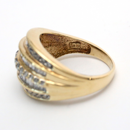 Inel Dom cu Diamante din Aur Galben 14k