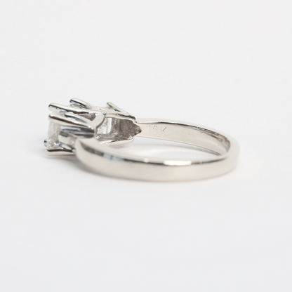 Inel Logodnă cu Diamante din Aur Alb 18k