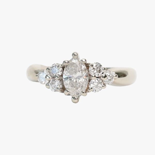 Inel cu Diamante din Aur Alb 14k