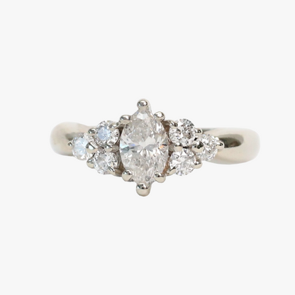 Inel cu Diamante din Aur Alb 14k