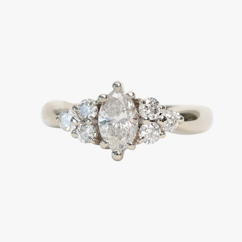 Inel cu Diamante din Aur Alb 14k