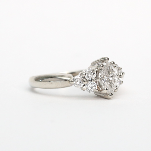 Inel cu Diamante din Aur Alb 14k