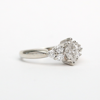 Inel cu Diamante din Aur Alb 14k