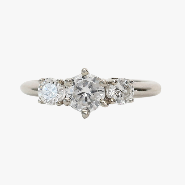 Inel Logodnă cu Diamante din Aur Alb 14k