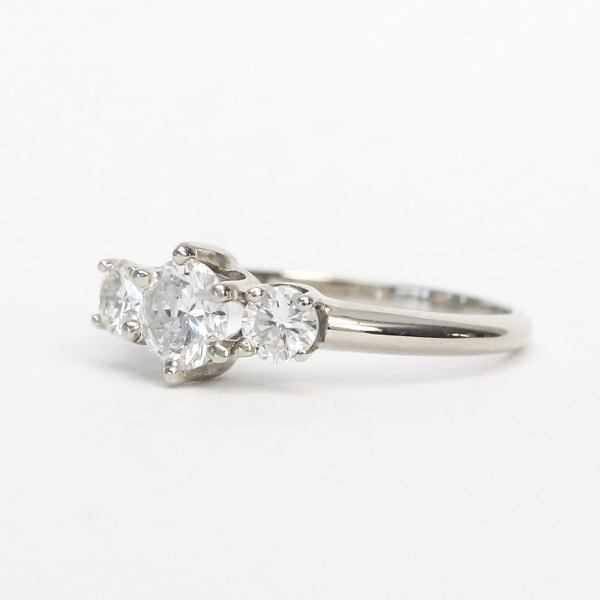 Inel Logodnă cu Diamante din Aur Alb 14k