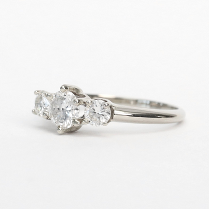 Inel Logodnă cu Diamante din Aur Alb 14k