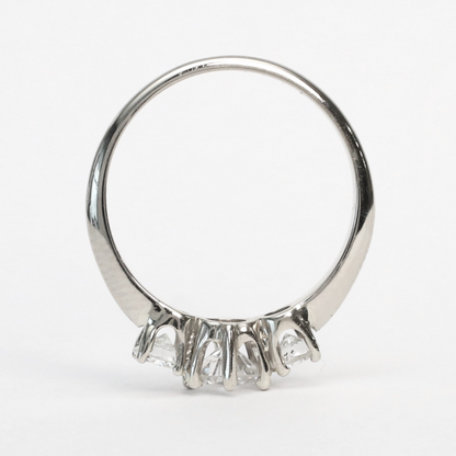 Inel Logodnă cu Diamante din Aur Alb 14k