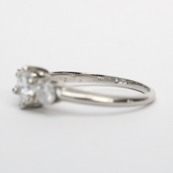 Inel Logodnă cu Diamante din Aur Alb 14k