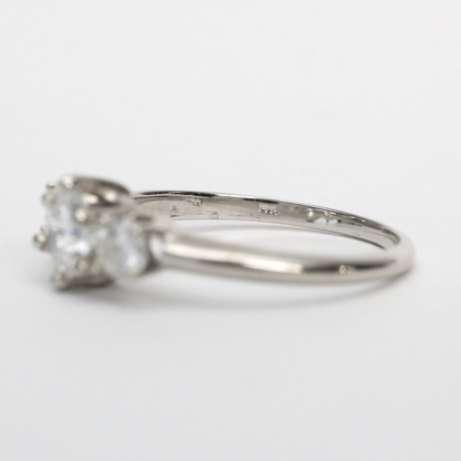 Inel Logodnă cu Diamante din Aur Alb 14k