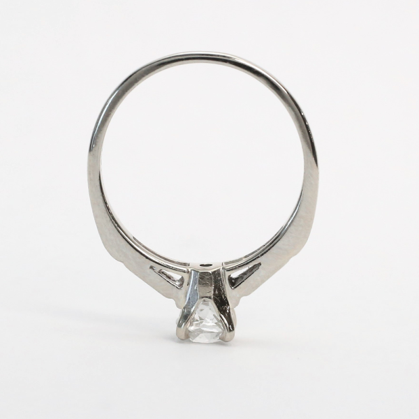 Inel Logodnă cu Diamante din Aur Alb 14k