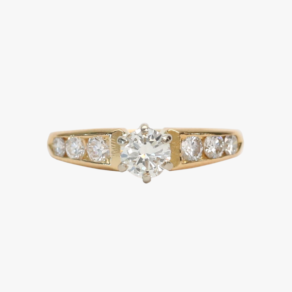 Inel Logodnă cu Diamante din Aur Galben 18k