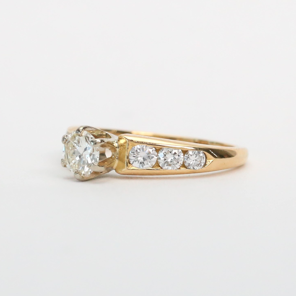 Inel Logodnă cu Diamante din Aur Galben 18k