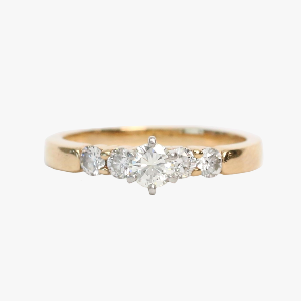 Inel Logodnă cu Diamante din Aur Galben 14k