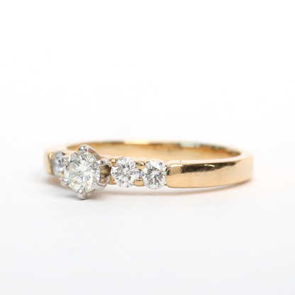 Inel Logodnă cu Diamante din Aur Galben 14k