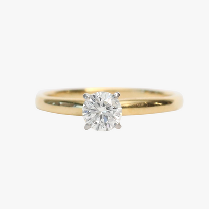 Inel Logodnă cu Diamante din Aur Galben 14k Și Platină