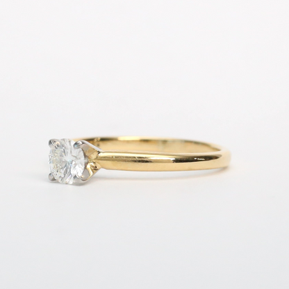 Inel Logodnă cu Diamante din Aur Galben 14k Și Platină