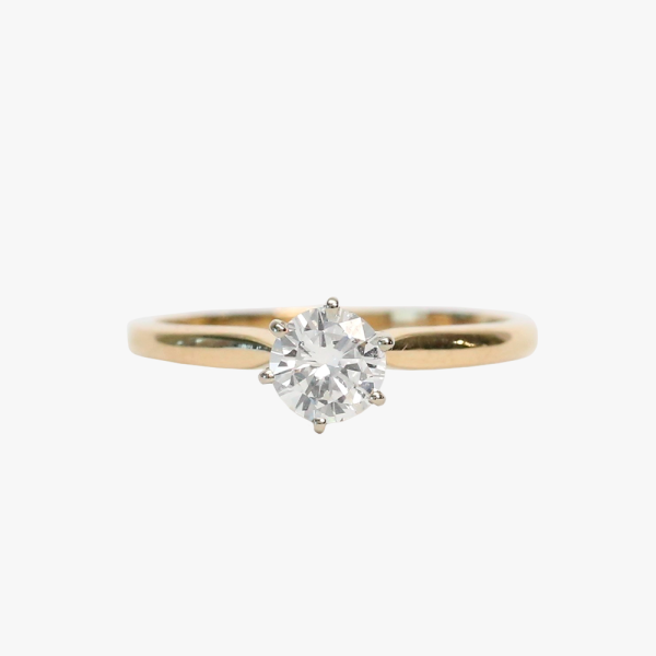 Inel Logodnă cu Diamante din Aur Galben 14k