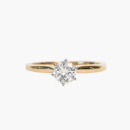 Inel Logodnă cu Diamante din Aur Galben 14k