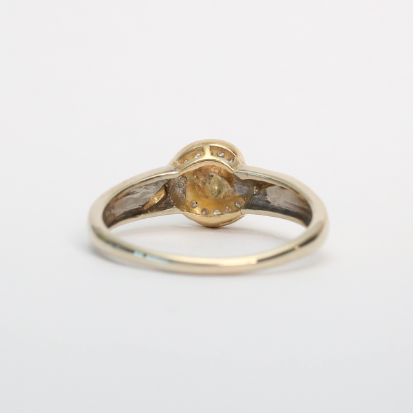 Inel cu Diamante din Aur Galben Și Alb 14k