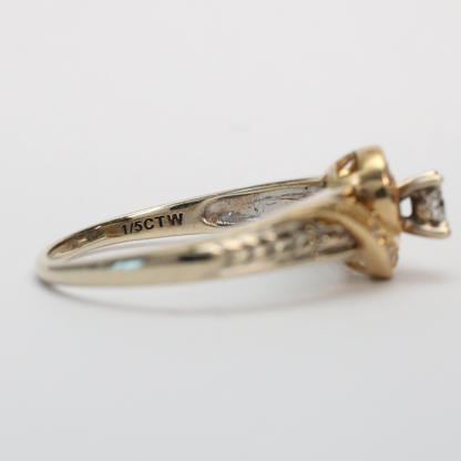 Inel cu Diamante din Aur Galben Și Alb 14k