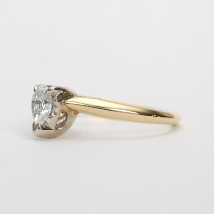 Inel Logodnă cu Diamante din Aur Galben 14k