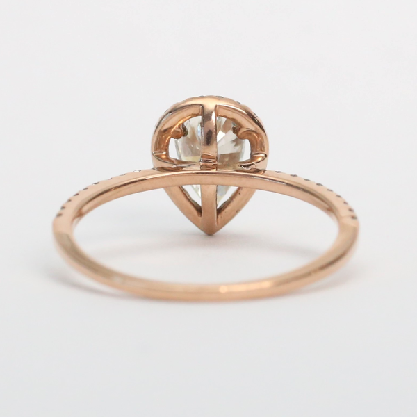 Inel Logodnă Halo cu Diamante din Aur Roz 14k