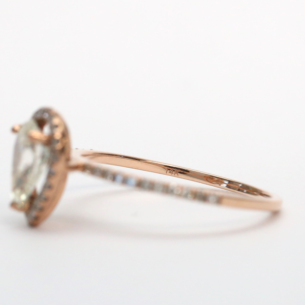 Inel Logodnă Halo cu Diamante din Aur Roz 14k