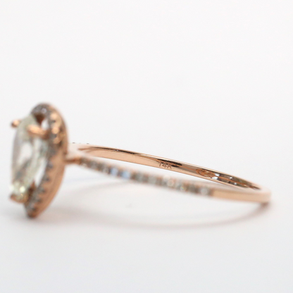 Inel Logodnă Halo cu Diamante din Aur Roz 14k