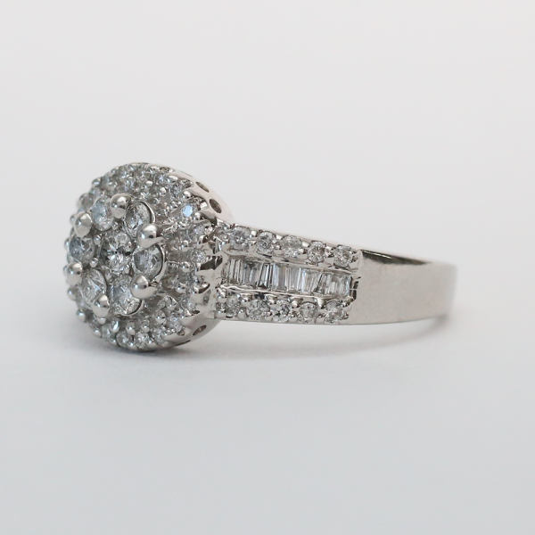 Inel cu Diamante din Aur Alb 14k