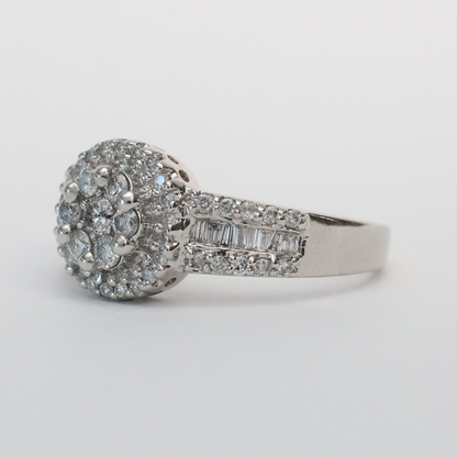 Inel cu Diamante din Aur Alb 14k