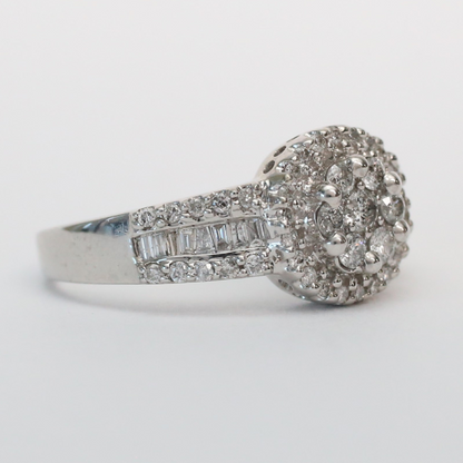 Inel cu Diamante din Aur Alb 14k