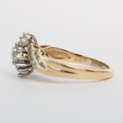 Inel cu Diamante din Aur Galben 14k