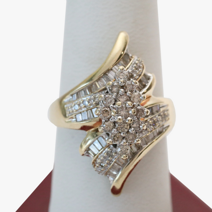 Inel cu Diamante din Aur Galben 10k