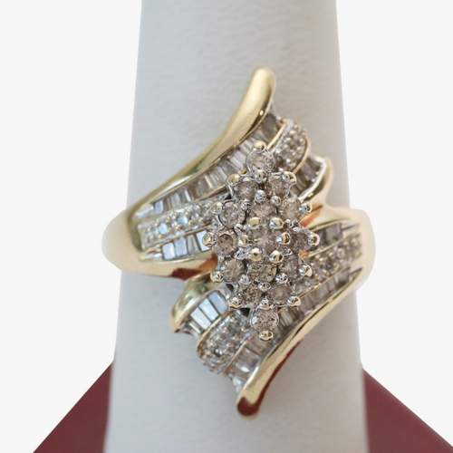 Inel cu Diamante din Aur Galben 10k