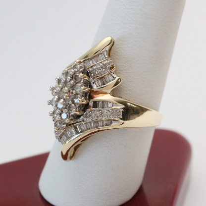 Inel cu Diamante din Aur Galben 10k