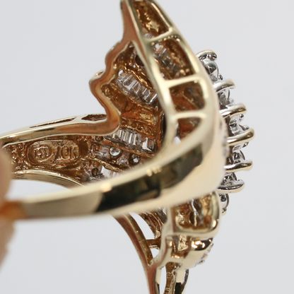 Inel cu Diamante din Aur Galben 10k