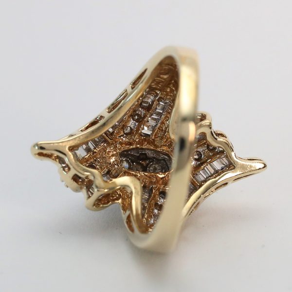 Inel cu Diamante din Aur Galben 10k