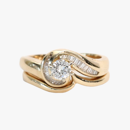 Set cu Diamante din Aur Galben 14k