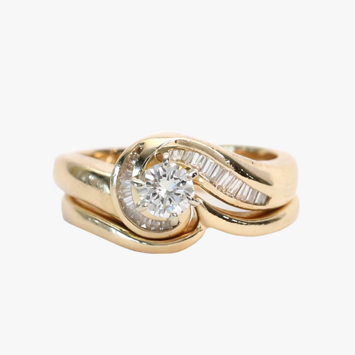 Set cu Diamante din Aur Galben 14k